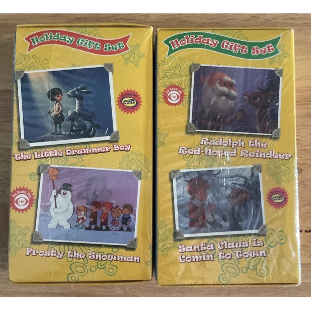 Golden Books Sony‎ Wonder VHS Holiday Gift Set, Frost, Drummer Boy, Santa Claus